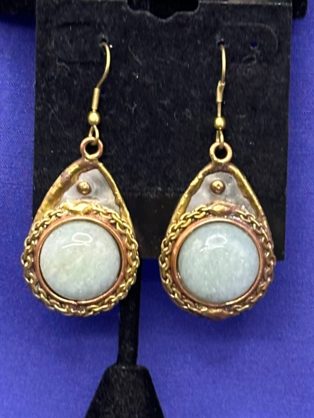 Anju Mixed Metal Amazonite Fishhook Earrings